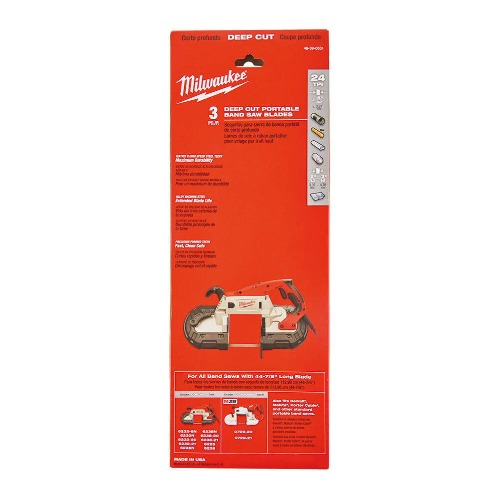 1139.83 mm X 25 Tpi Testere  M18 Cbs 125-3 Adet - 1