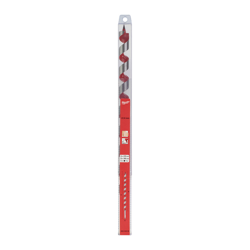 24 mm x 475 mm Yılan Seri Darbeli Ahşap Matkap Ucu - 1
