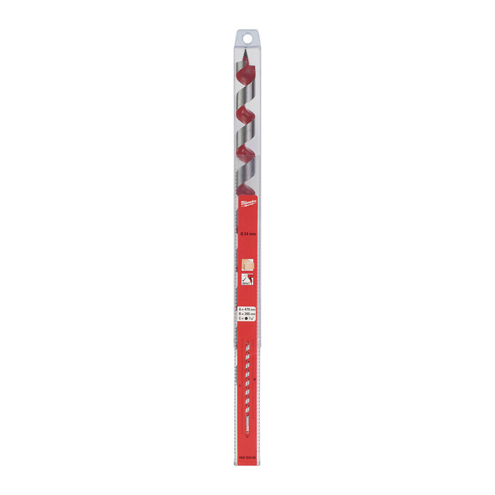 24 mm x 475 mm Yılan Seri Darbeli Ahşap Matkap Ucu - 1