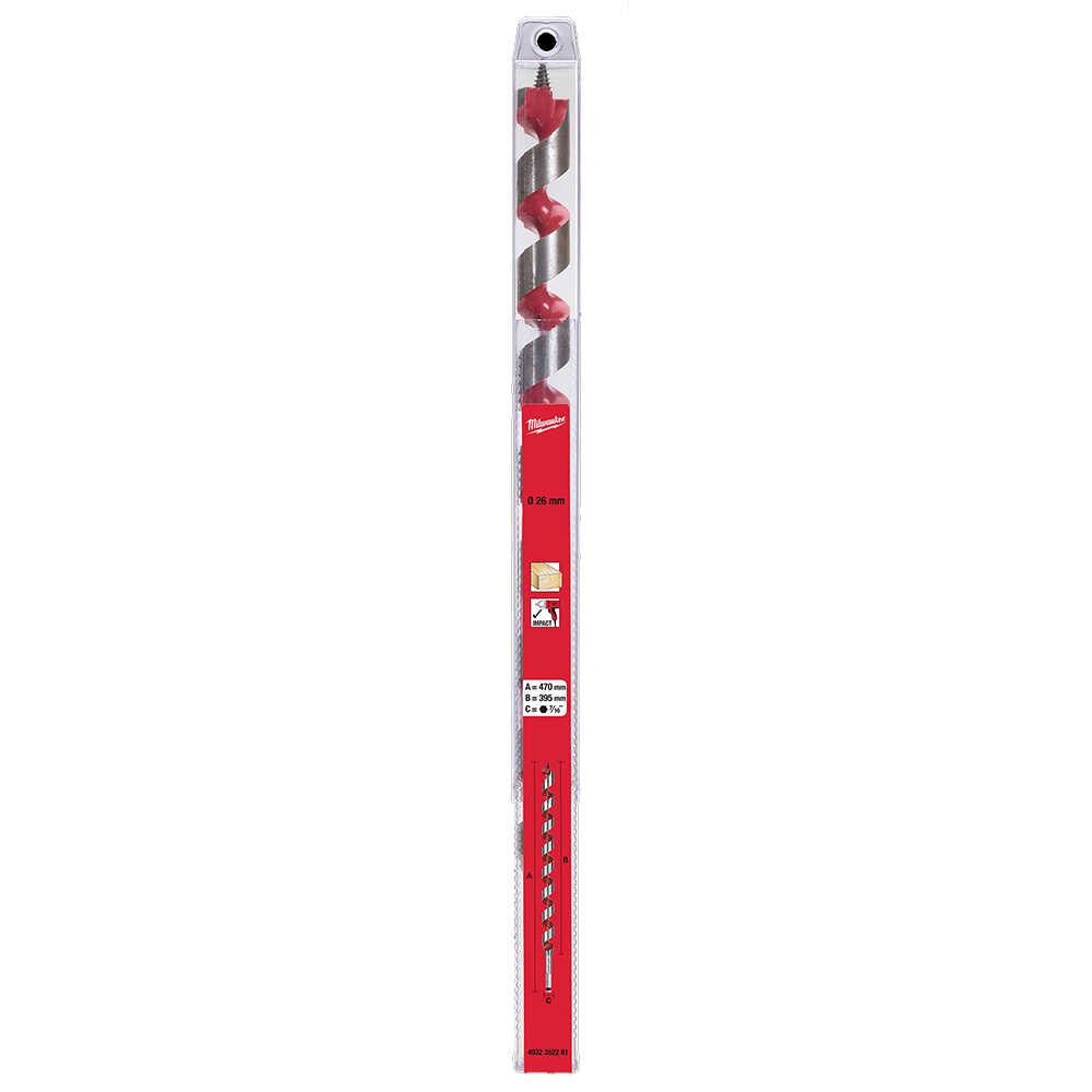26 Mm X 476 Mm Yılan Seri Darbeli Ahşap Matkap Ucu