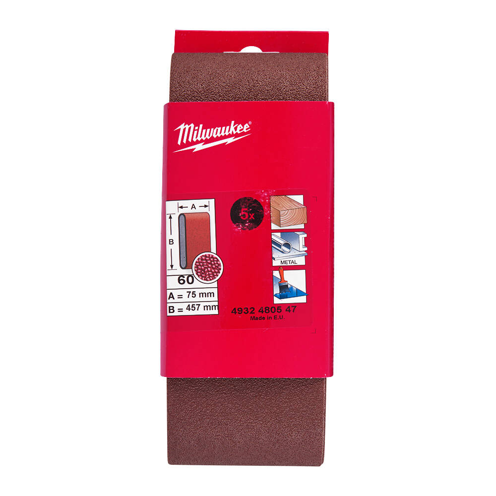 5 Parça 75X457 Bant Zımpara G60 Kum - 1