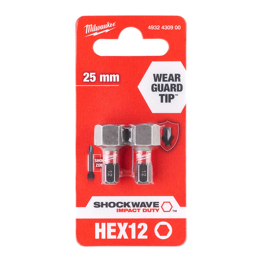 HEX12 mm 25 mm Shockwave İmpact Bits Uç - 2'li