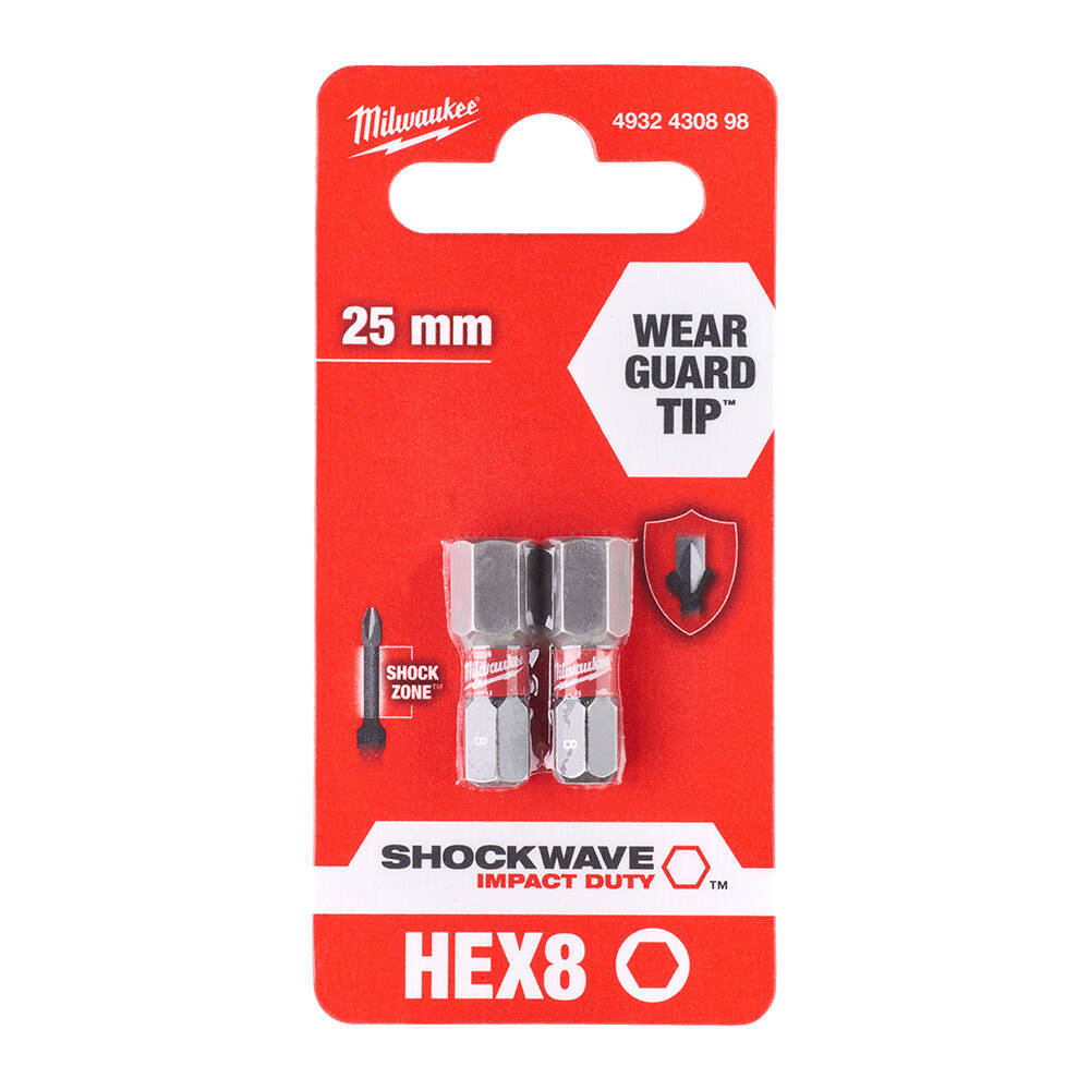HEX8 mm 25 mm Shockwave İmpact Bits Uç - 2'li - 1