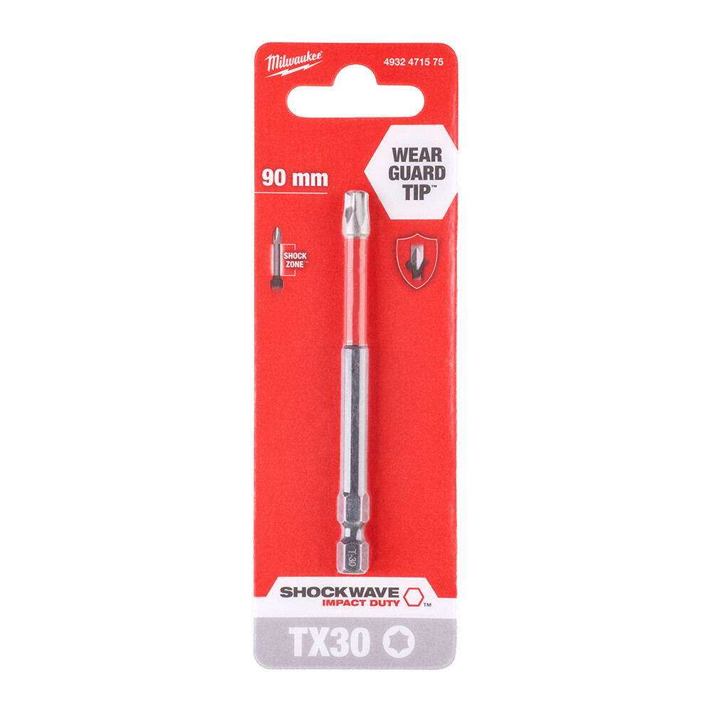 90 mm TX30 Shockwave Bits Uç Tekli - 1