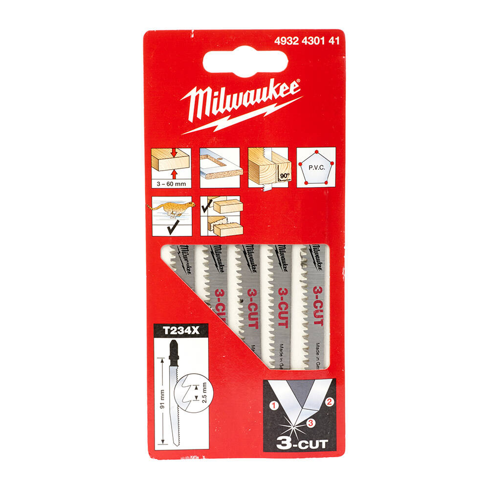 91 mm T234x 3-Cut Ahşap Hızlı. Temiz Dekupaj Bıçağı - 1