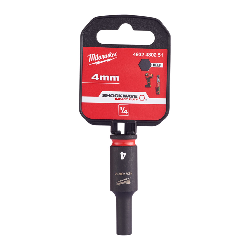 SHW Endüstiriyel Darbeli Lokma  1/4 İnç Uzun  4mm-1 Adet - 1