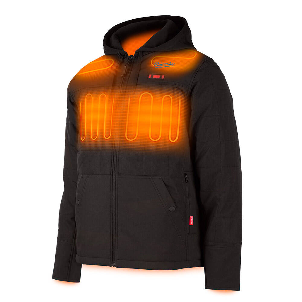 M12 HPJBL12-0(XL) Isıtmalı Puffer Siyah Kapuşonlu Mont - 4