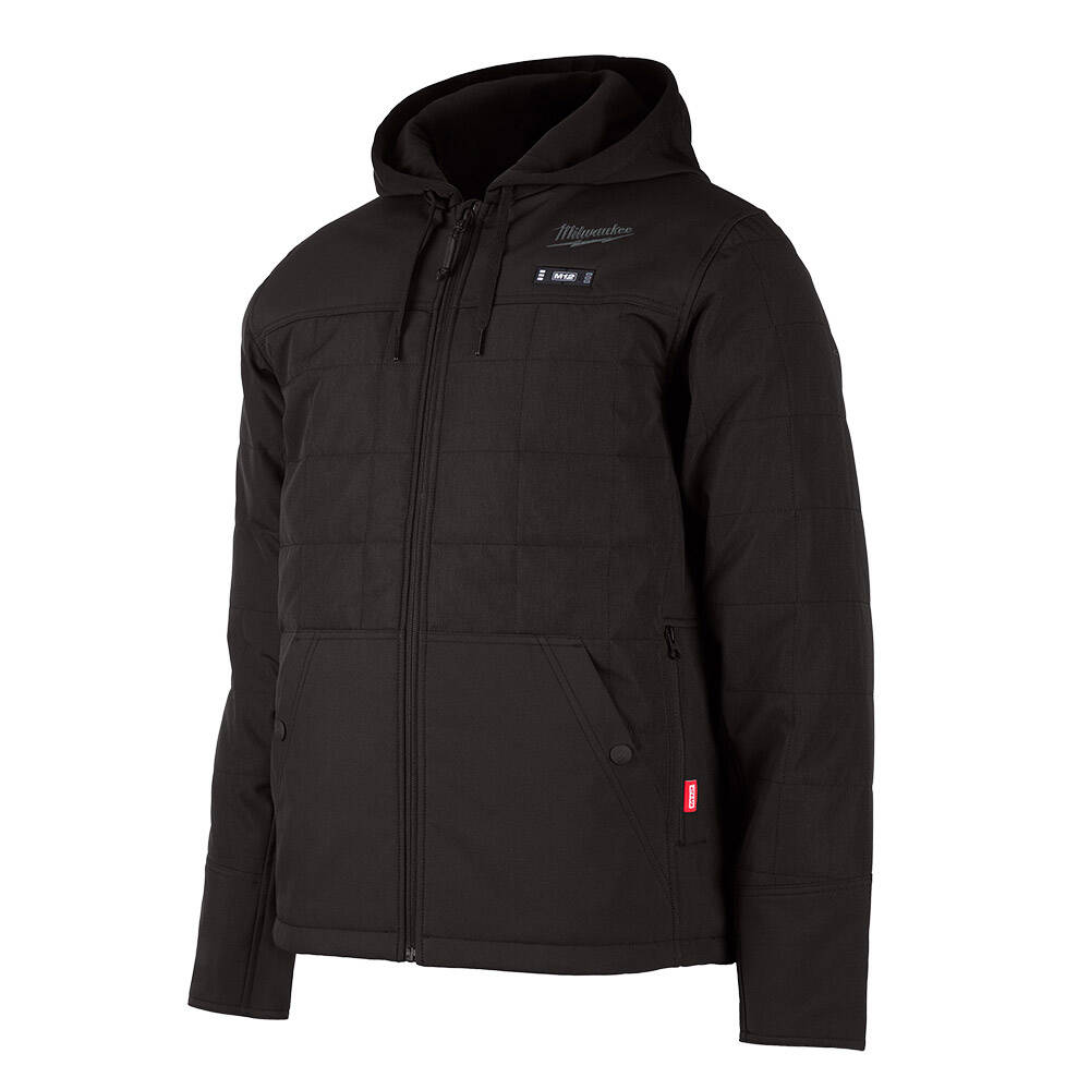 M12 HPJBL12-0(XL) Isıtmalı Puffer Siyah Kapuşonlu Mont - 1