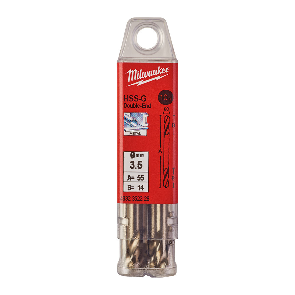 3. 5 mm HSS Çift Taraflı Metal Matkap Ucu - 10'lu - 1