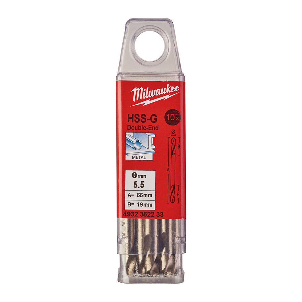5. 5 mm HSS Çift Taraflı Metal Matkap Ucu - 10'lu - 1
