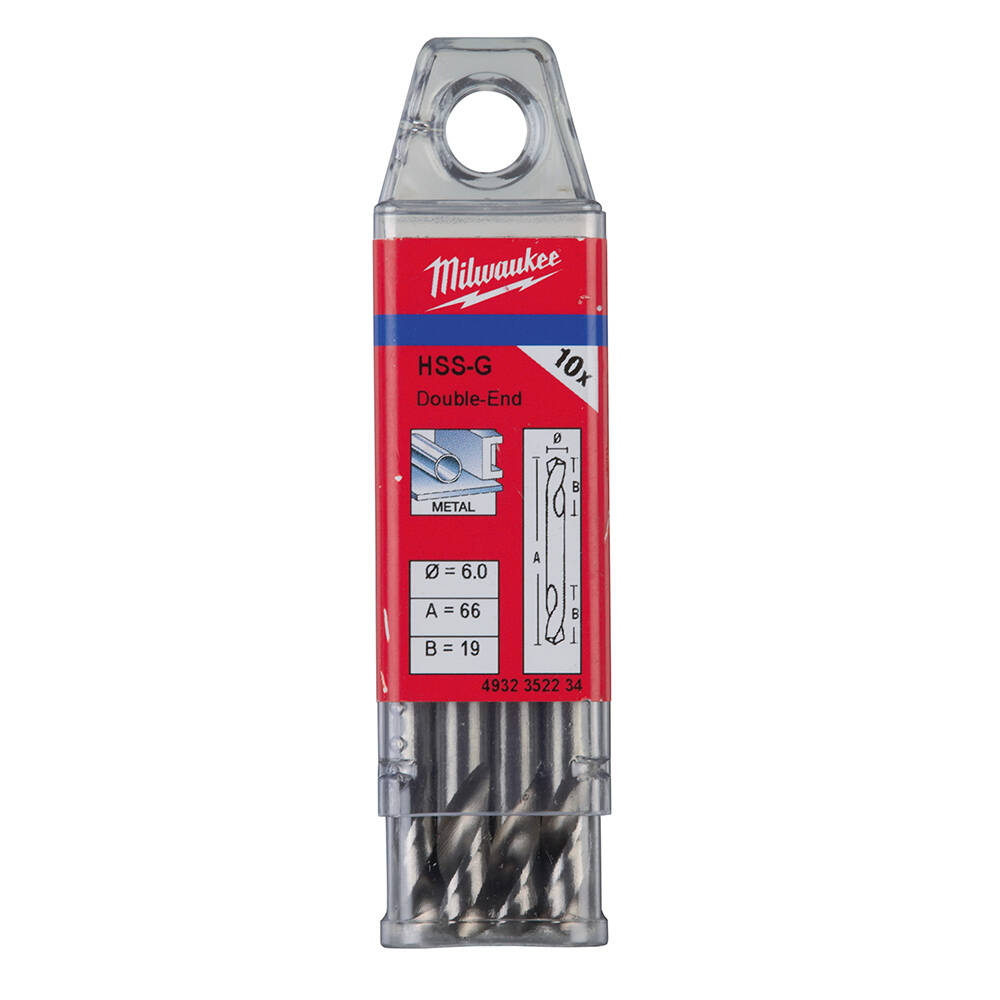 6. 0 mm HSS Çift Taraflı Metal Matkap Ucu - 10'lu - 1