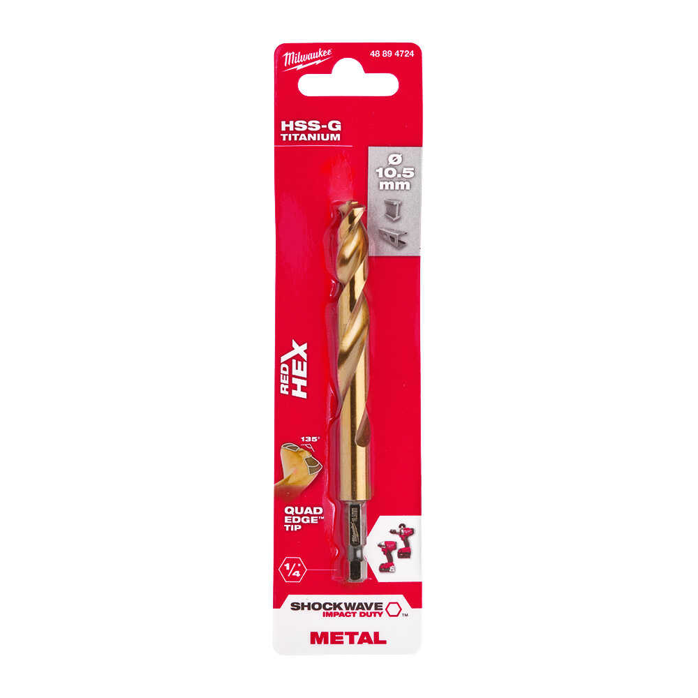 10. 5x122 Mm Hss-g Hex Girişli Metal Matkap Ucu