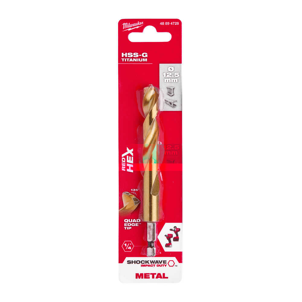 12. 5x128 mm HSS-G Hex Girişli Metal Matkap Ucu