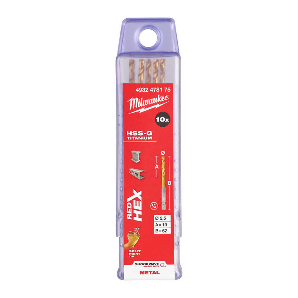 2. 5x62 Mm Hss-g Hex Girişli Metal Matkap Ucu