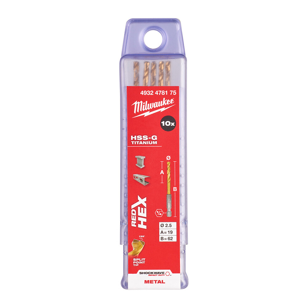 2. 5x62 mm HSS-G Hex Girişli Metal Matkap Ucu - 2