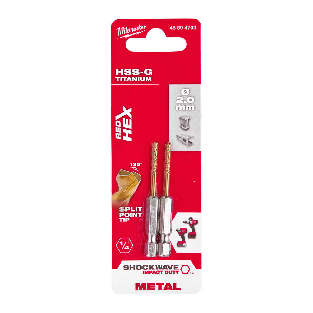 2x59. 5 mm HSS-G Hex Girişli Metal Matkap Ucu