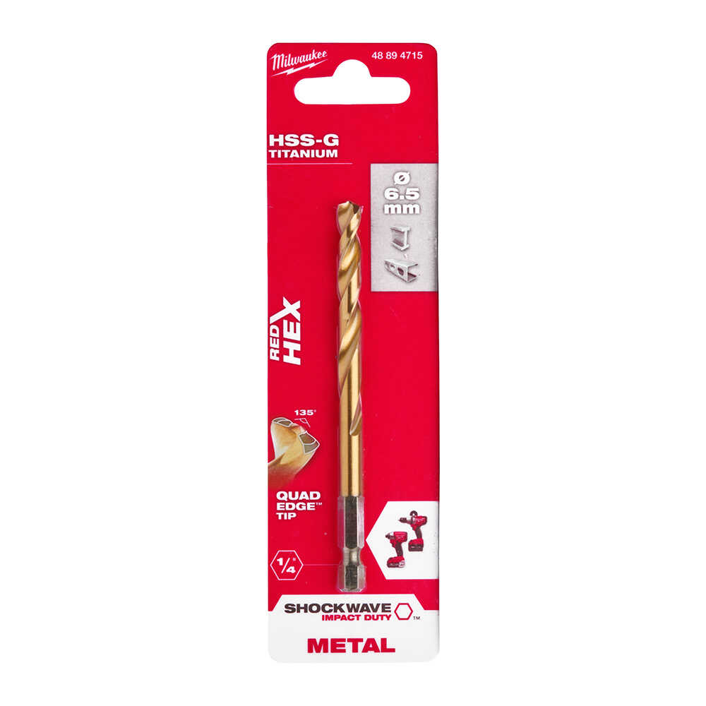 6. 5x107 Mm Hss-g Hex Girişli Metal Matkap Ucu