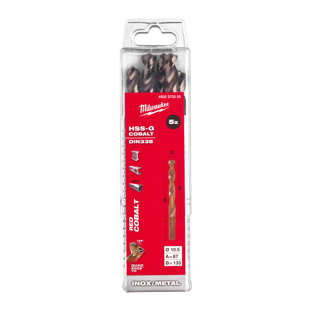 10. 5x133 mm Altın Serisi HSS-G Co Metal Matkap Ucu - 5'li - 1
