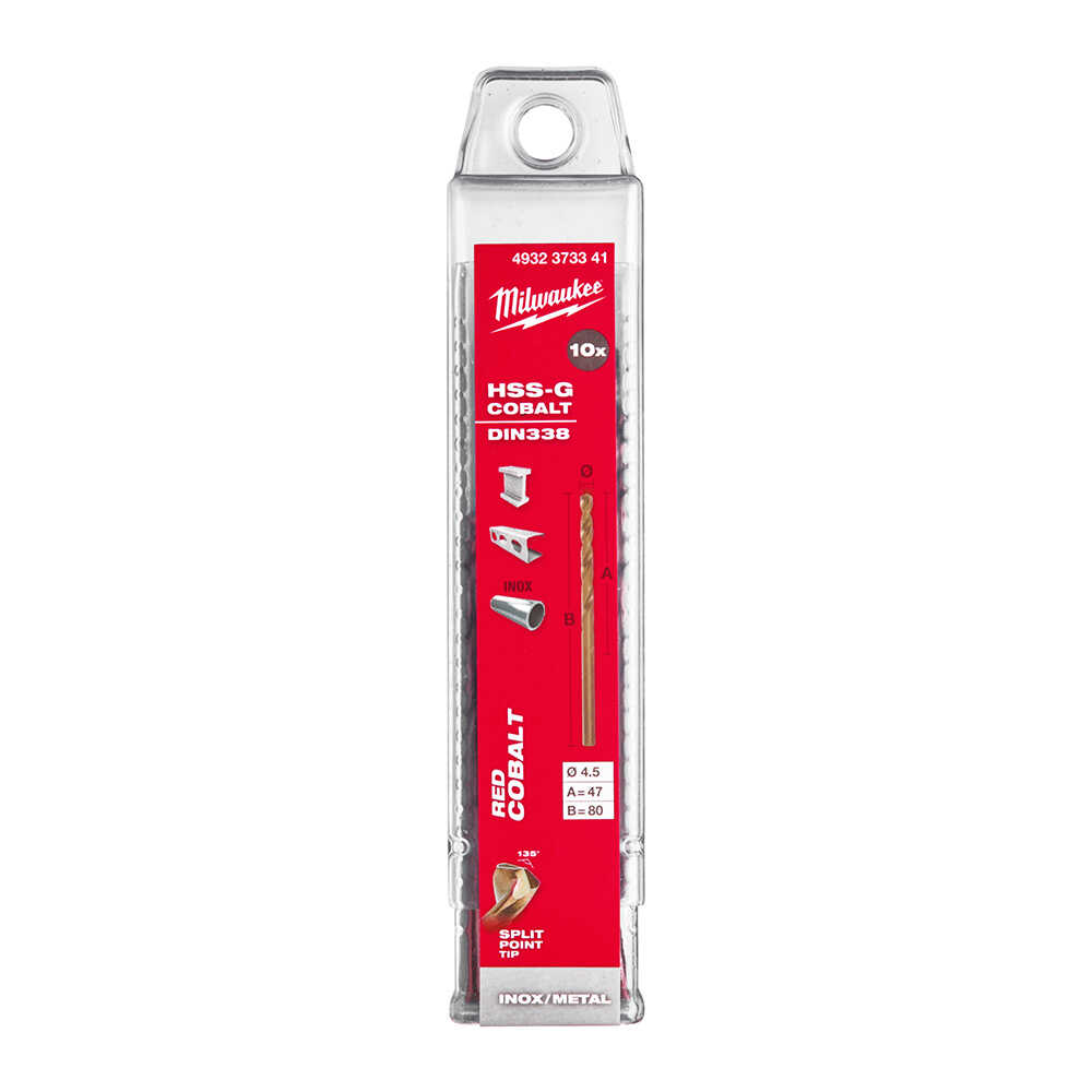 4. 5x80 Mm Altın Serisi Hss-g Co Metal Matkap Ucu - 10