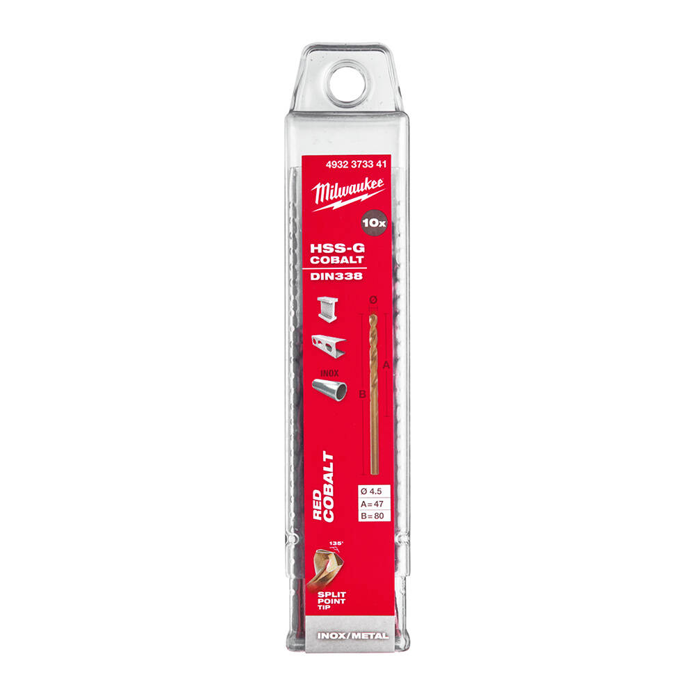 4. 5x80 mm Altın Serisi HSS-G Co Metal Matkap Ucu - 10'lu - 1