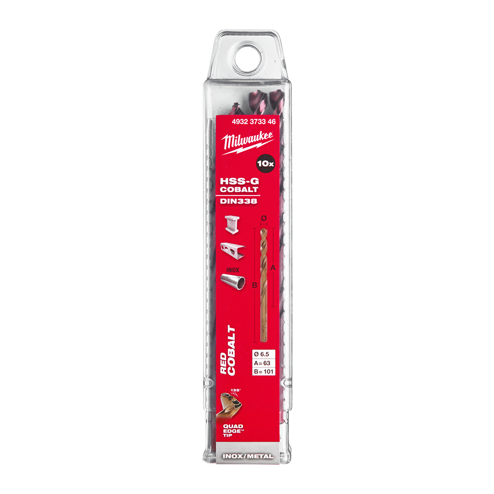 6. 5x101 mm Altın Serisi HSS-G Co Metal Matkap Ucu - 10'lu - 1