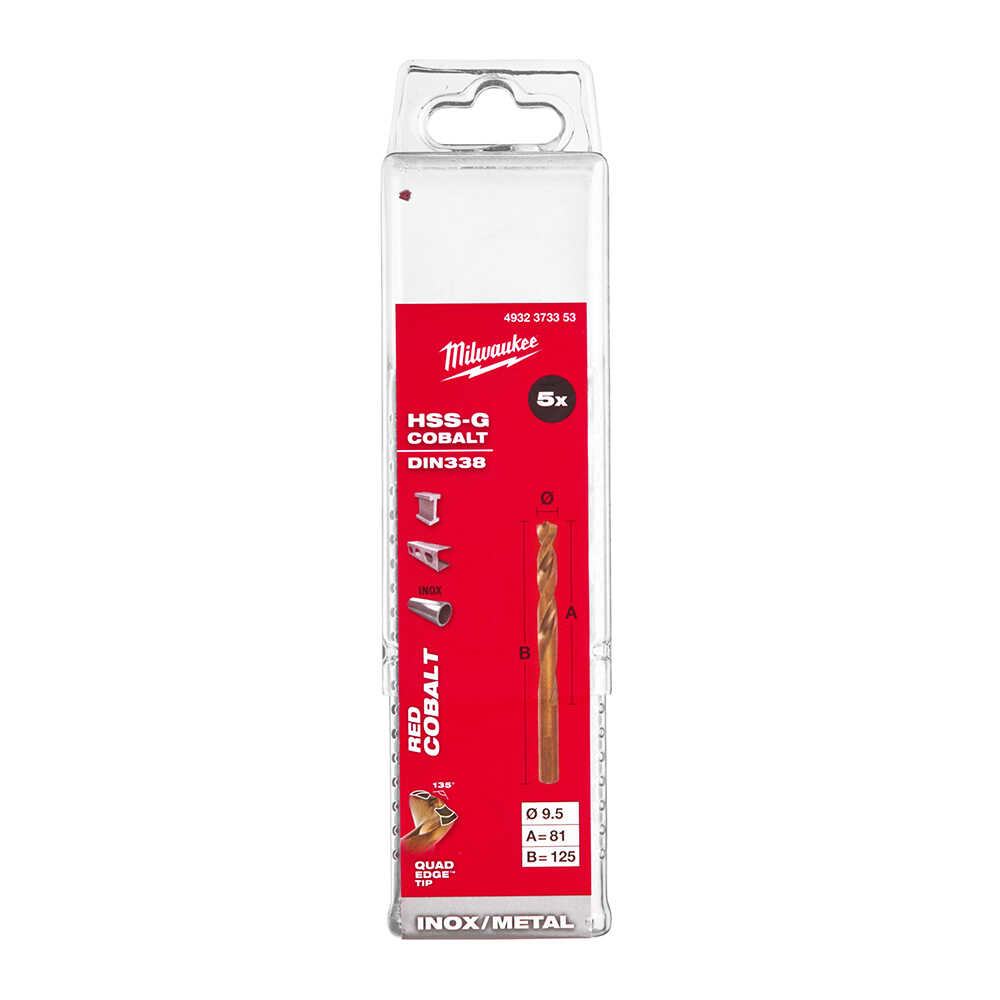 9. 5x125 mm Altın Serisi HSS-G Co Metal Matkap Ucu - 5'li