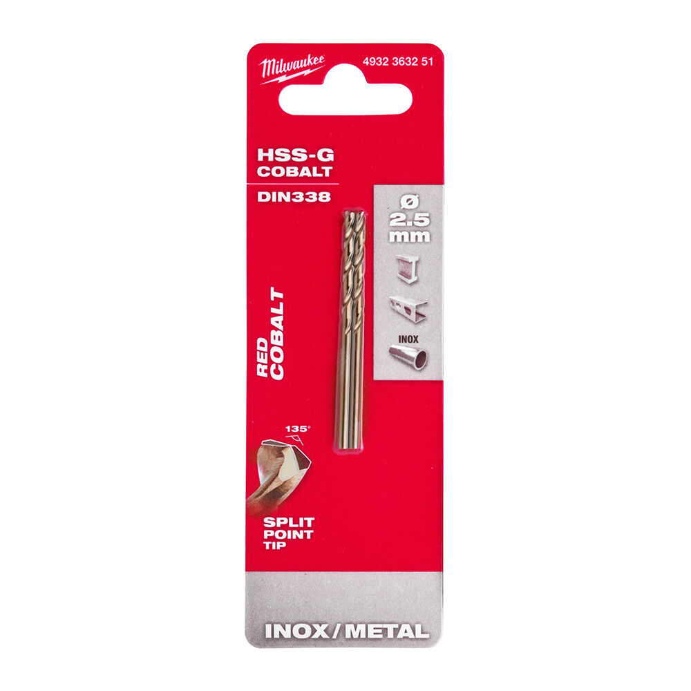 2. 5x57 mm Altın Serisi HSS-G Co Metal Matkap Ucu - 2'li - 1