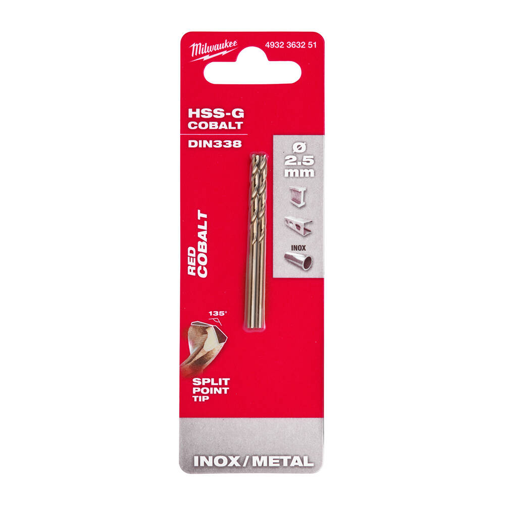 2. 5x57 mm Altın Serisi HSS-G Co Metal Matkap Ucu - 2'li - 1