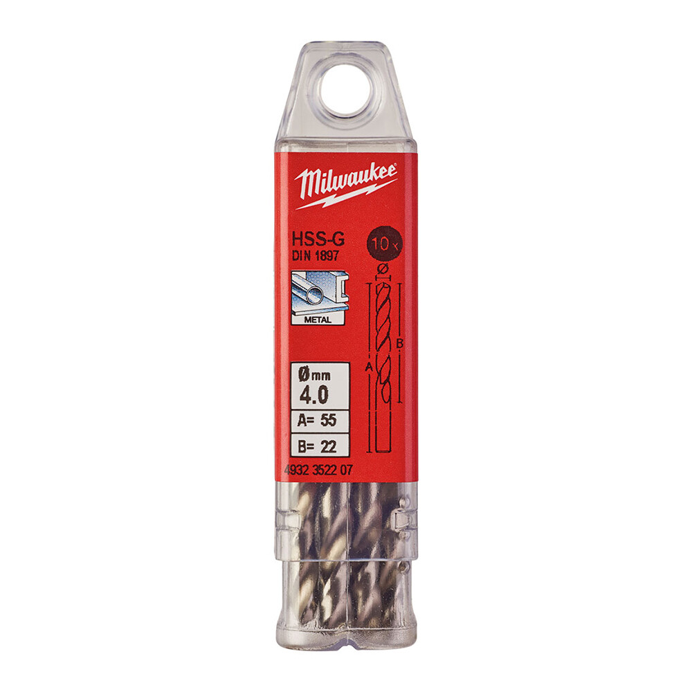 4. 0x55 mm HSS-G Kısa Seri Metal Matkap Ucu 10'lu - 1