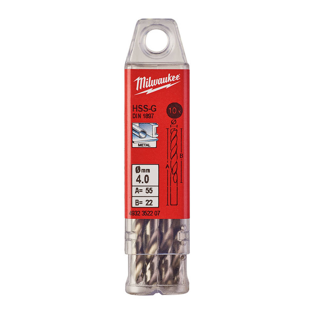 4. 0x55 mm HSS-G Kısa Seri Metal Matkap Ucu 10'lu - 1