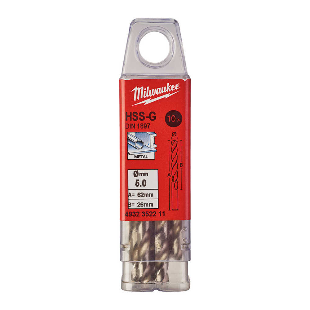 5. 0x62 Mm Hss-g Kısa Seri Metal Matkap Ucu 10