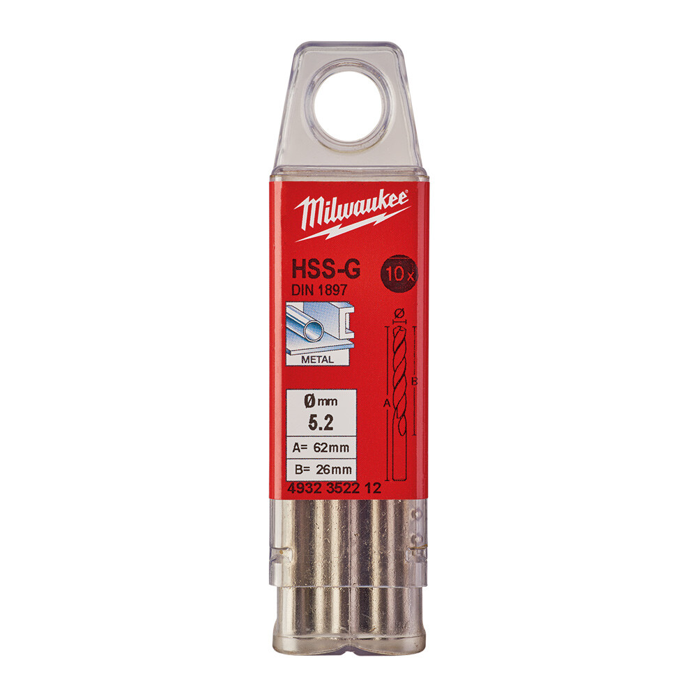 Metal Matkap Ucu Hss Kısa Seri 5,2 X 62 mm. 10Lu - 1