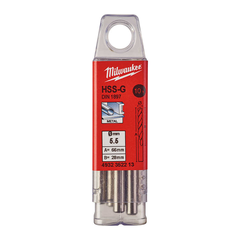5. 5x66 Mm Hss-g Kısa Seri Metal Matkap Ucu 10