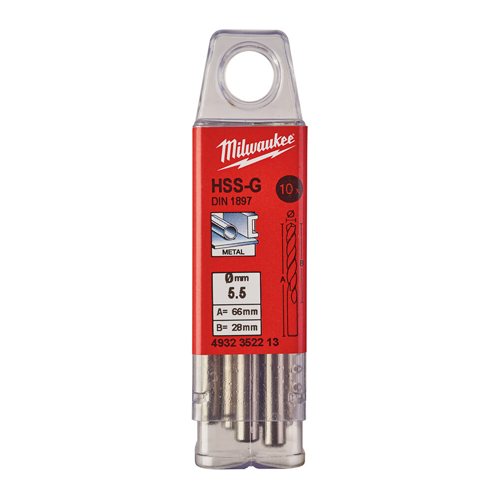 5. 5x66 mm HSS-G Kısa Seri Metal Matkap Ucu 10'lu - 1
