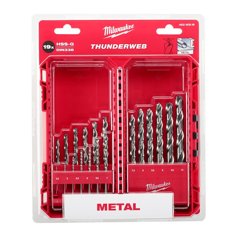 19 Parça Thunderweb Seri Metal Matkap Ucu Seti (1-10) - 2