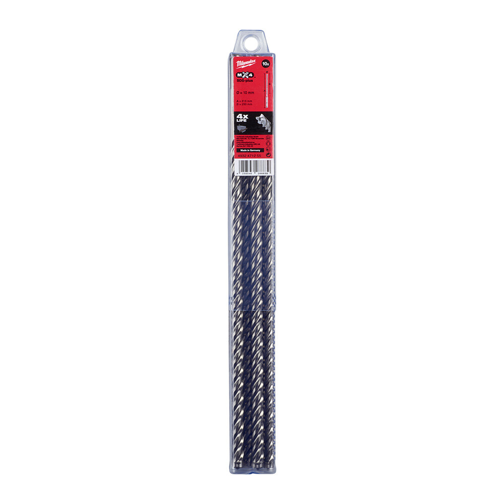 10. 0x315 mm Sds-Plus Mx4 Serisi 4 Elmaslı Matkap Ucu - 10'lu - 1