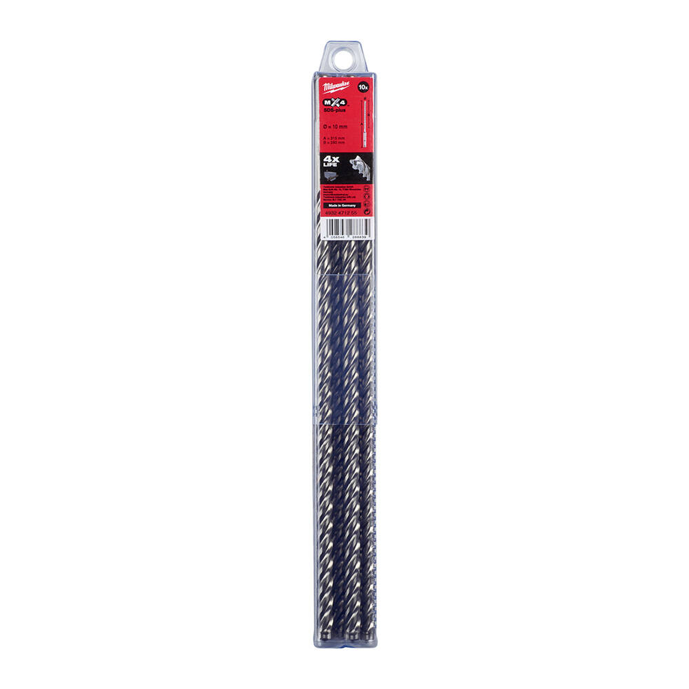 10. 0x315 mm Sds-Plus Mx4 Serisi 4 Elmaslı Matkap Ucu - 10'lu - 1