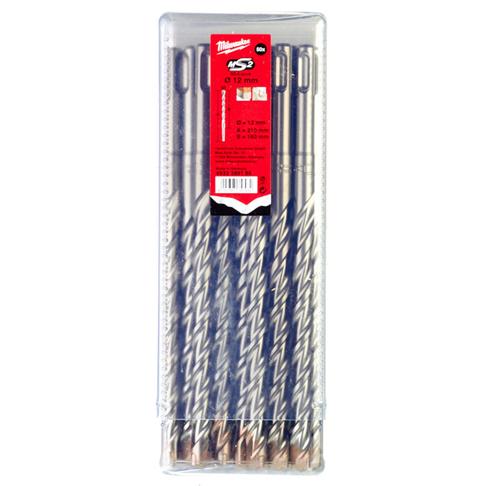 12x210 mm Sds-Plus MS2 Seri 2 Elmaslı Matkap Ucu - 50'li - 1