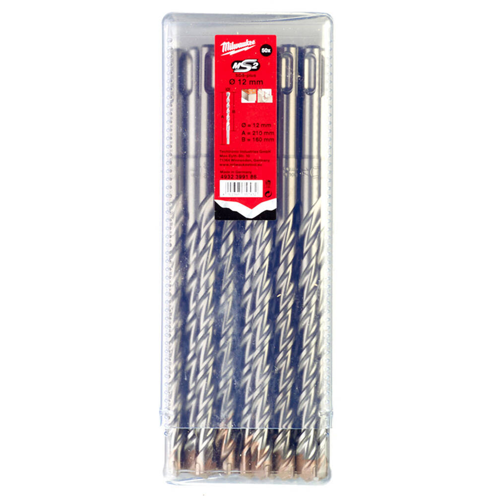 12x210 mm Sds-Plus MS2 Seri 2 Elmaslı Matkap Ucu - 50'li - 1