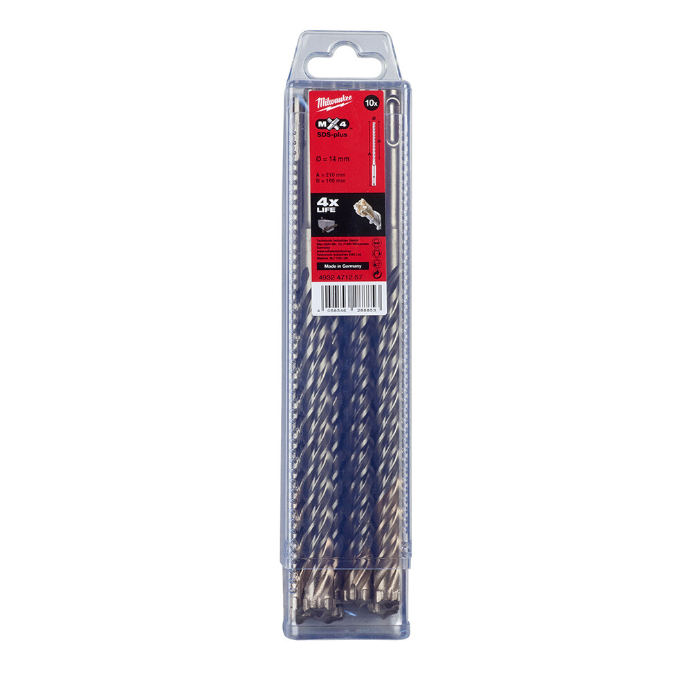 14. 0x210 mm Sds-Plus Mx4 Serisi 4 Elmaslı Matkap Ucu - 10'lu - 1
