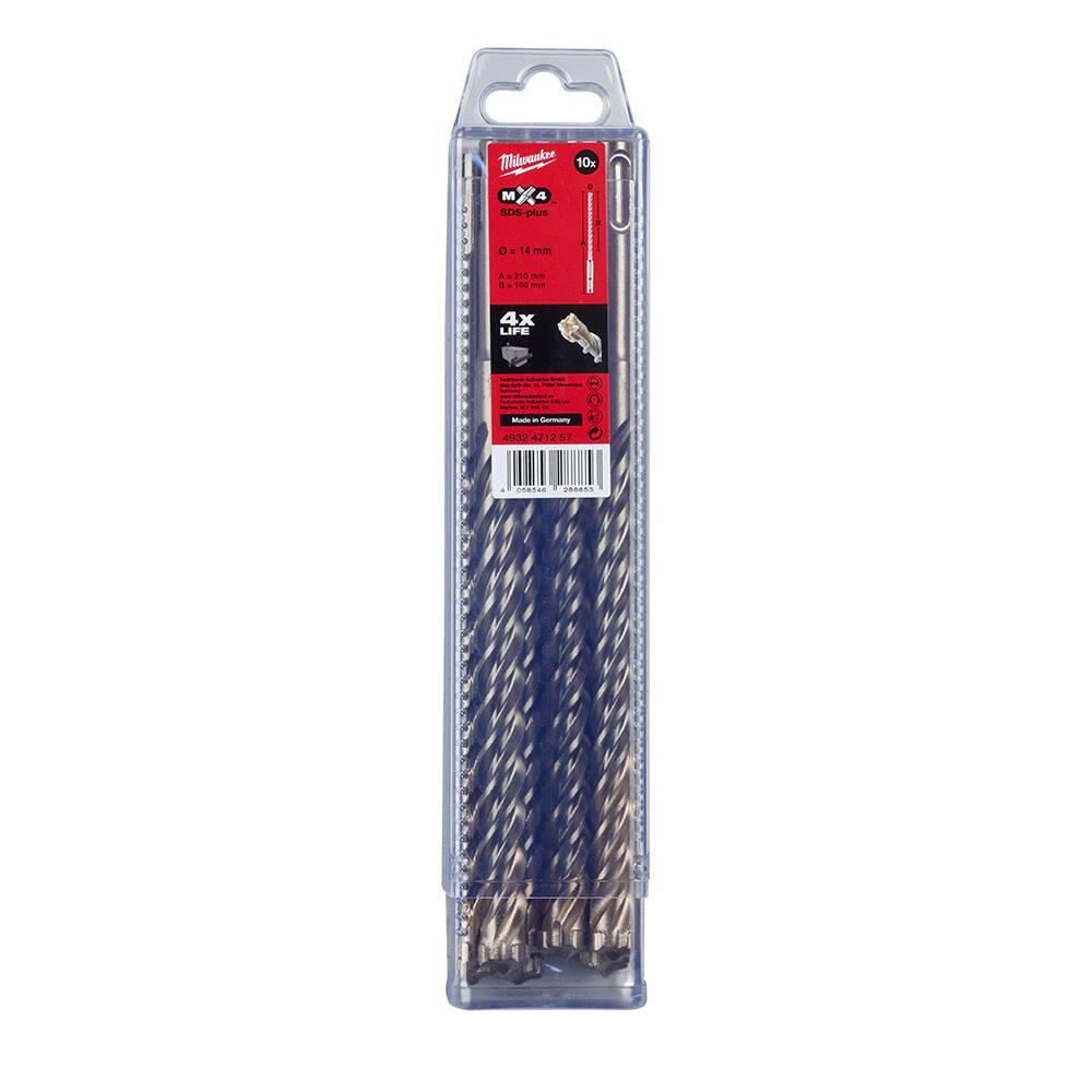 14. 0x210 mm Sds-Plus Mx4 Serisi 4 Elmaslı Matkap Ucu - 10'lu - 1