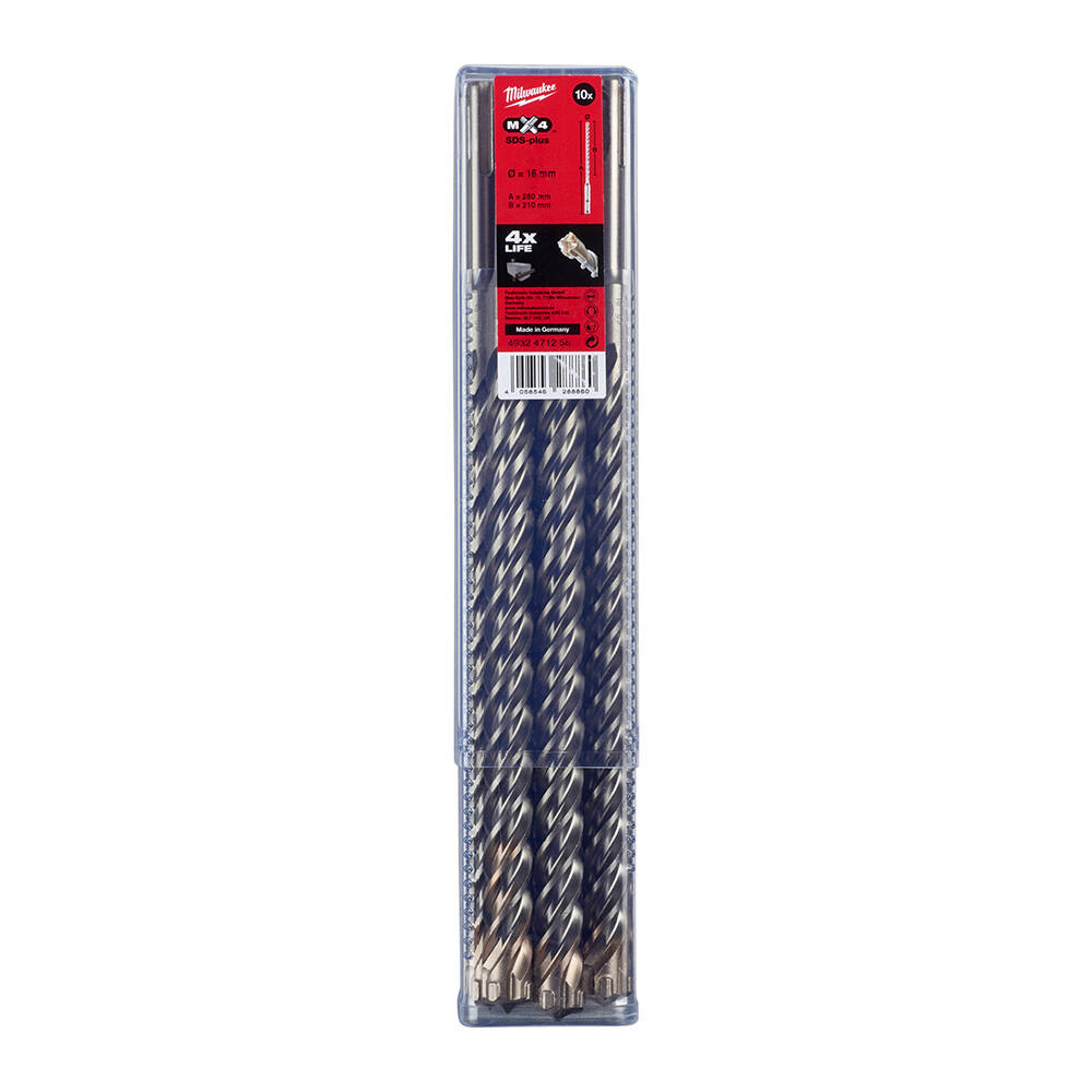16. 0x260 mm Sds-Plus Mx4 Serisi 4 Elmaslı Matkap Ucu - 10'lu - 1