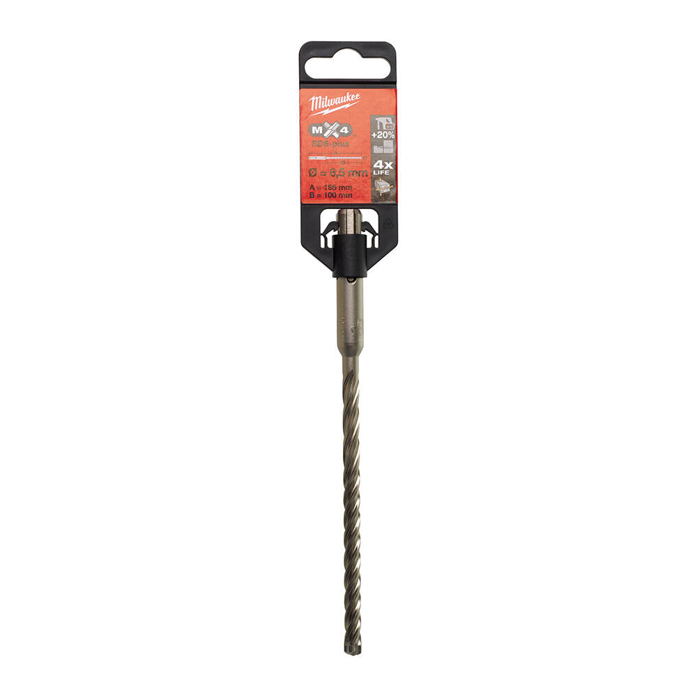 6. 5x165 mm Sds-Plus Mx4 Serisi 4 Elmaslı Matkap Ucu - 1