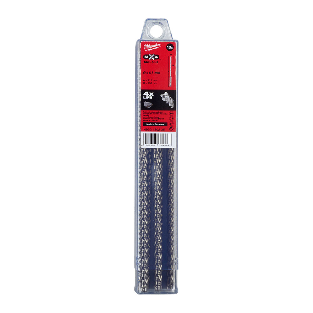 6. 5x215 mm Sds-Plus Mx4 Serisi 4 Elmaslı Matkap Ucu - 10'lu - 1