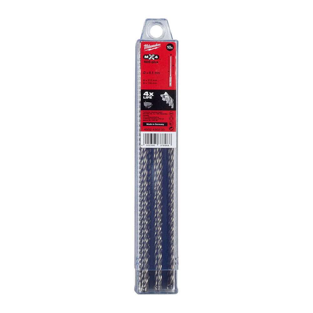 6. 5x215 mm Sds-Plus Mx4 Serisi 4 Elmaslı Matkap Ucu - 10'lu - 1