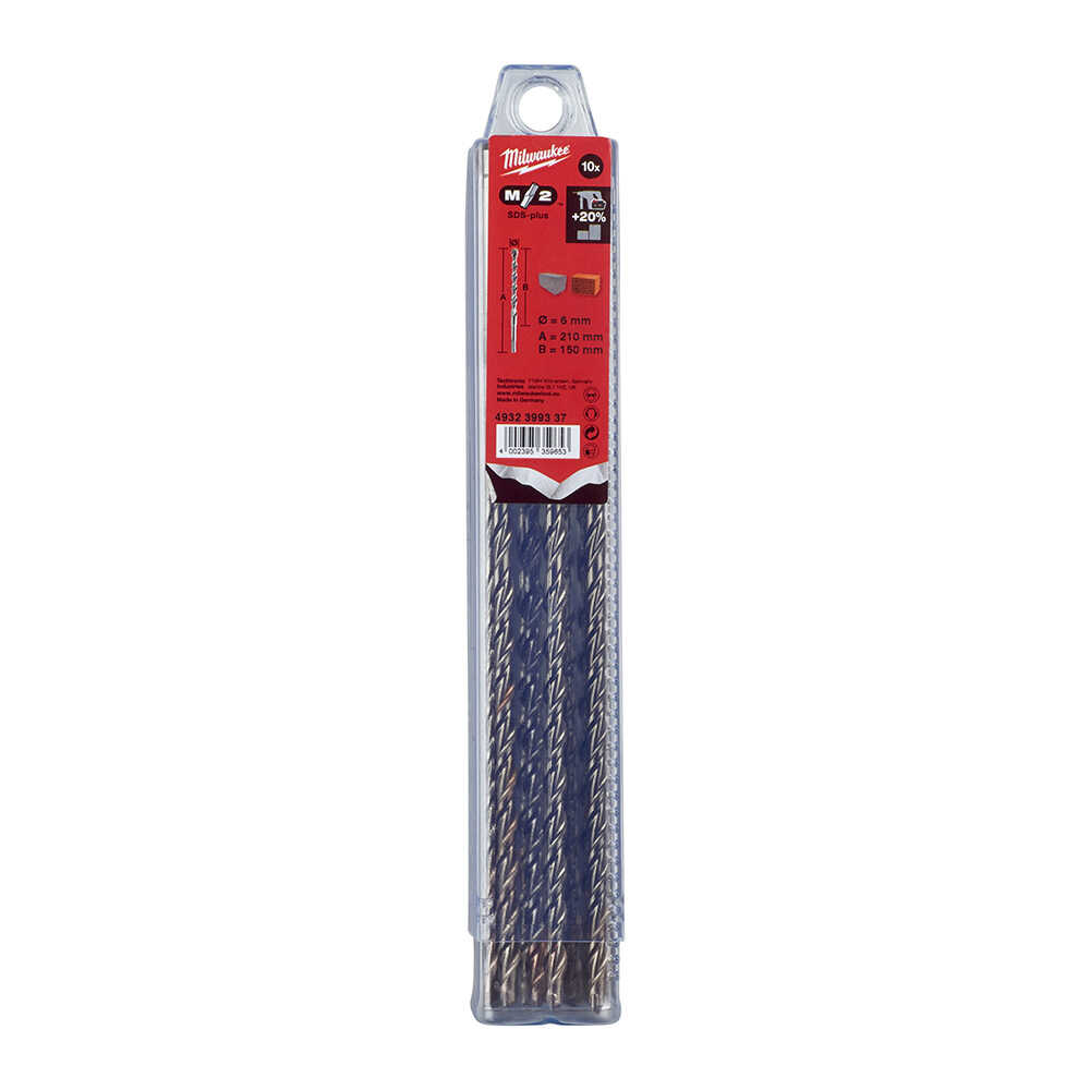 6. 0x210 mm Sds-Plus MS2 Seri 2 Elmaslı Matkap Ucu - 10'lu