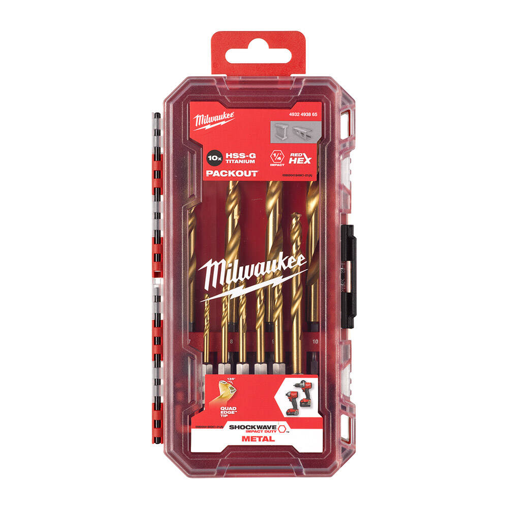 10 Parça Red Hex Girişli HSS-G Tin Metal Matkap Ucu - 2