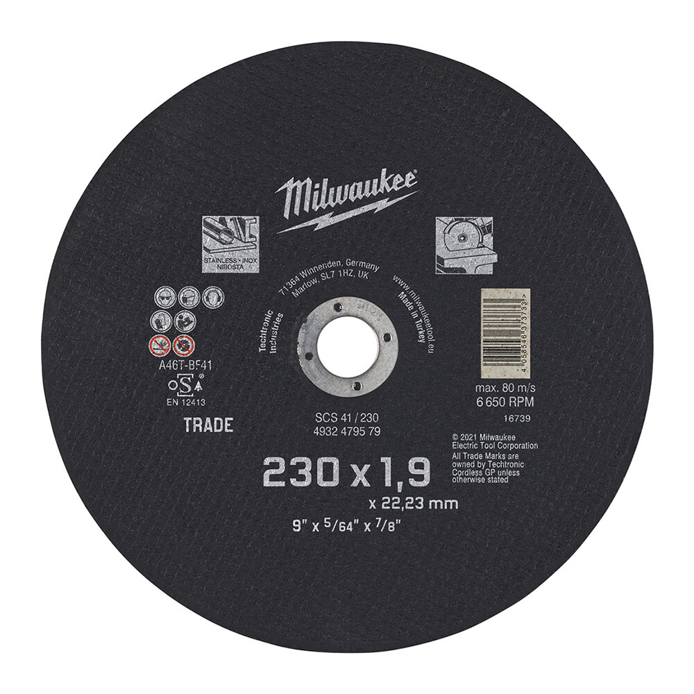 SCS41 230 x 1.9 mm Inox Taş Metal Kesme Taşı - MILWAUKEE