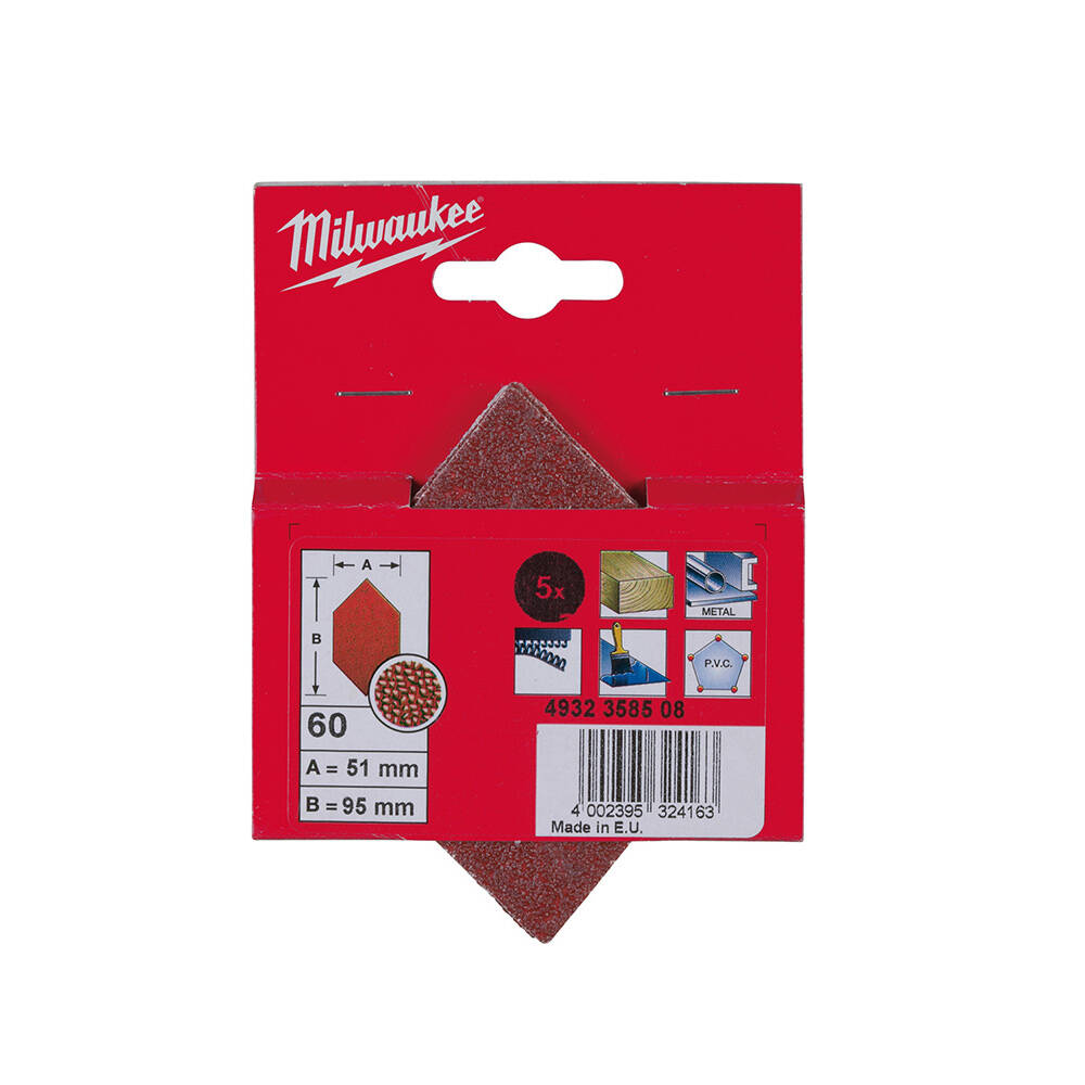 51x95 mm 60 Kum Titreşim Zımpara Tabanı - 5'li - 1